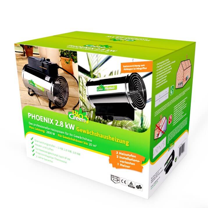 Bio Green Phoenix Stainless Steel 2.8kW Electric Greenhouse Heater - Image 4